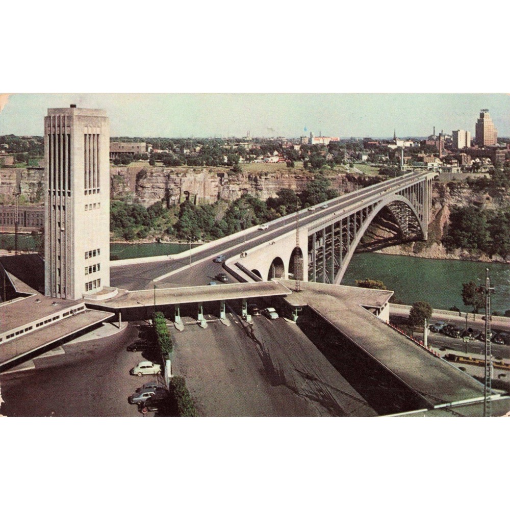 Vintage 1955 Singing Tower Rainbow Bridge Niagara Falls Postcard VG P2118 - Picture 1 of 2